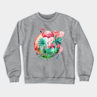 Watercolor Flamingo Crewneck Sweatshirt